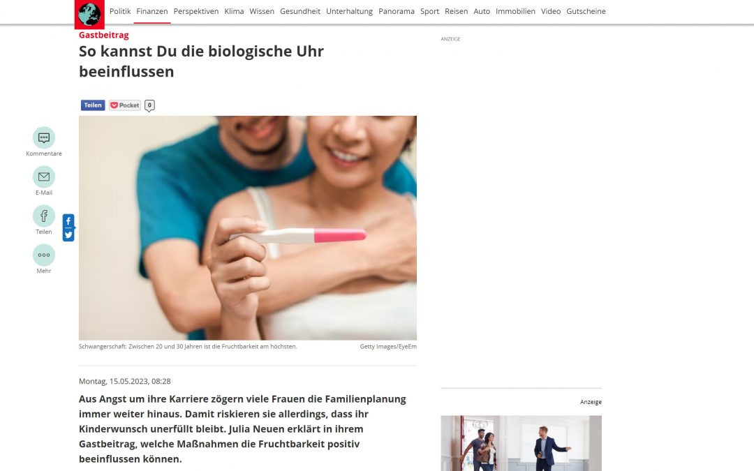 News: peaches im FOCUS „So kannst Du die biologische Uhr beeinflussen“